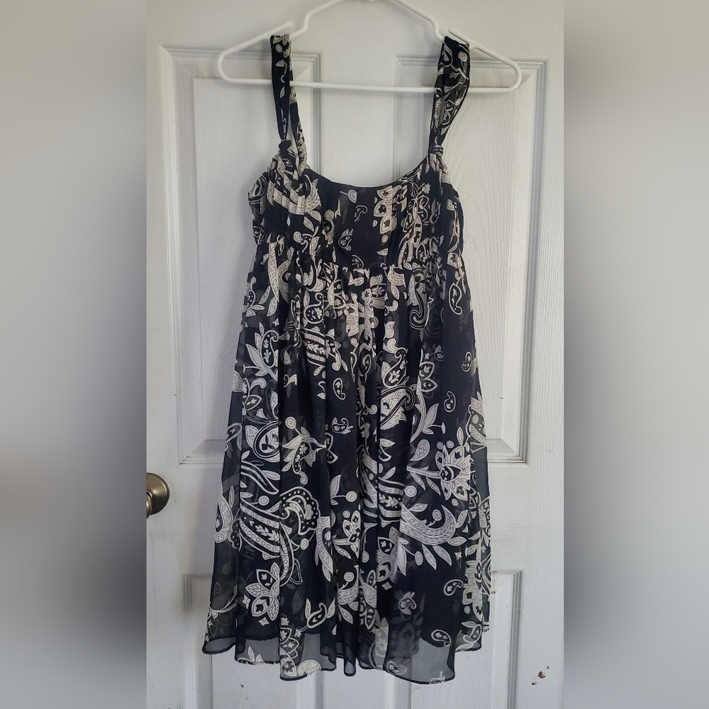 Inc International Concept Baby Doll Floral Paisley Print Sheer Mini Dress, Sze 2